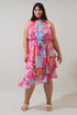 Calista Floral Ivone Ruffle Midi Dress Curve